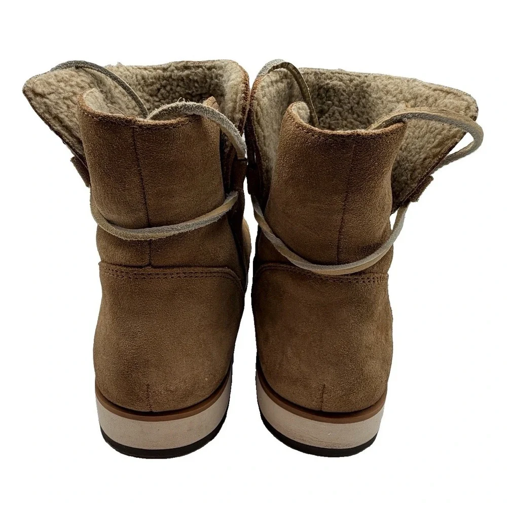 Merrell Snow Boots Women's Size 9 Beige Suede Juno Bluff Polar Ankle Waterproof